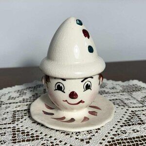 California pottery - Starnes clown egg cup holder - as is